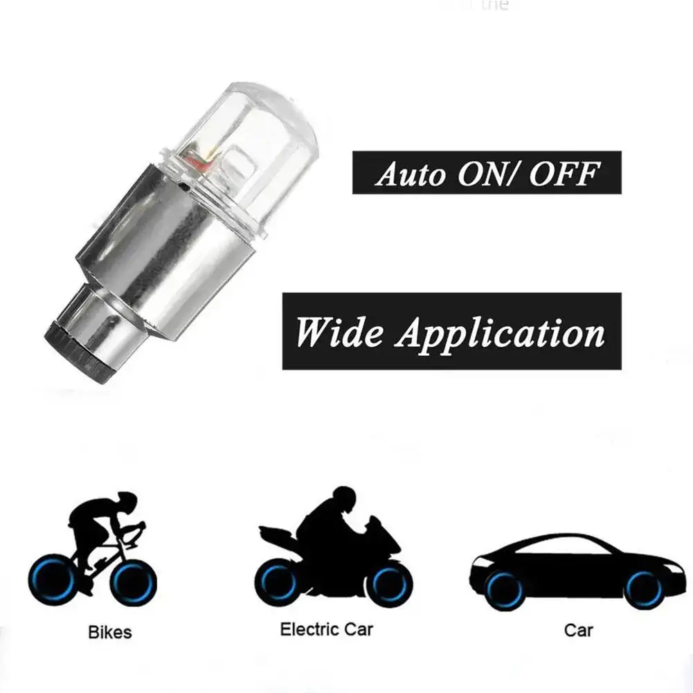 2pcs Wheel Lights Luminous Tire Motorcycle Bike Wheel Tire Valve Cover Universal Led Waterproof Car Accessories Wheel Light 2pcs Wheel Lights Luminous Tire Motorcycle Bike Wheel Tire Valve Cover Universal Led Waterproof Car Accessories Wheel Light