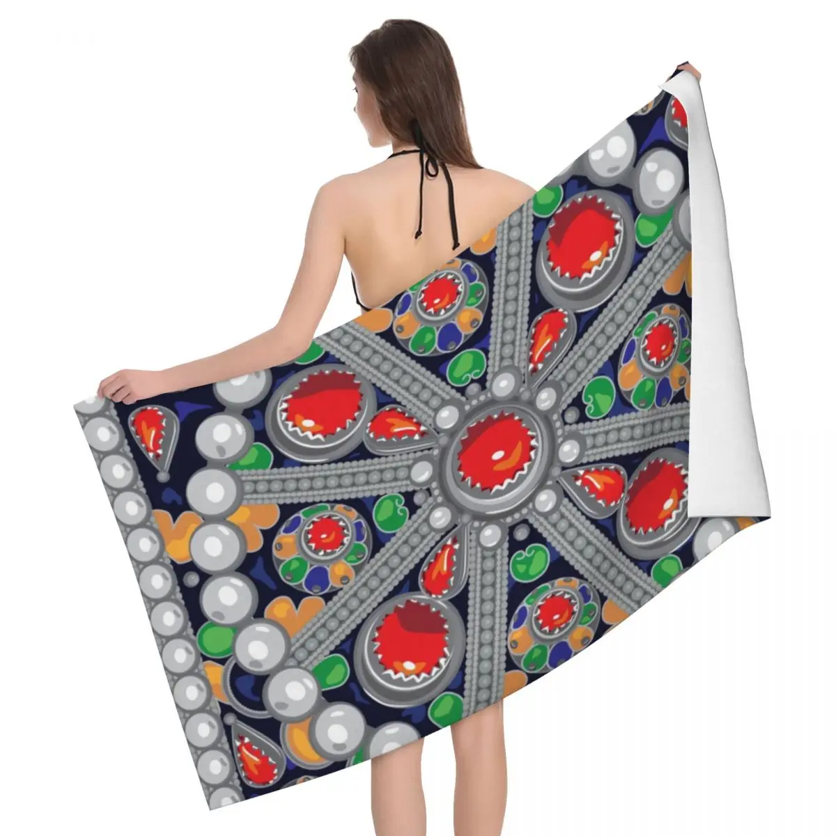 

Пляжное полотенце Tafzimth Kabyle из микрофибры, быстросохнущее, в этническом стиле, супермягкое, с геометрическим рисунком, для сауны, ванной комнаты, беребер
