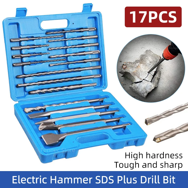 17Pcs/Set Electric Hammer Drill Bit Set for Concrete Wall Brick Block Masonry Hole Saw Round Chisel Shank Impact Drill Bit
17Pcs/Set Electric Hammer Drill Bit Set for Concrete Wall Brick Block Masonry Hole Saw Round Chisel Shank Impact Drill Bit
