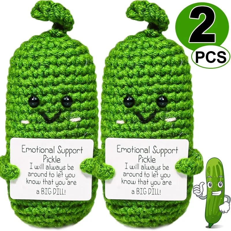 New Emotional Cucumber Handmade Crochet Positive Energy Potato with Card Cute Plush Knitted Doll Pickle Toys for Birthday Gifts
New Emotional Cucumber Handmade Crochet Positive Energy Potato with Card Cute Plush Knitted Doll Pickle Toys for Birthday Gifts