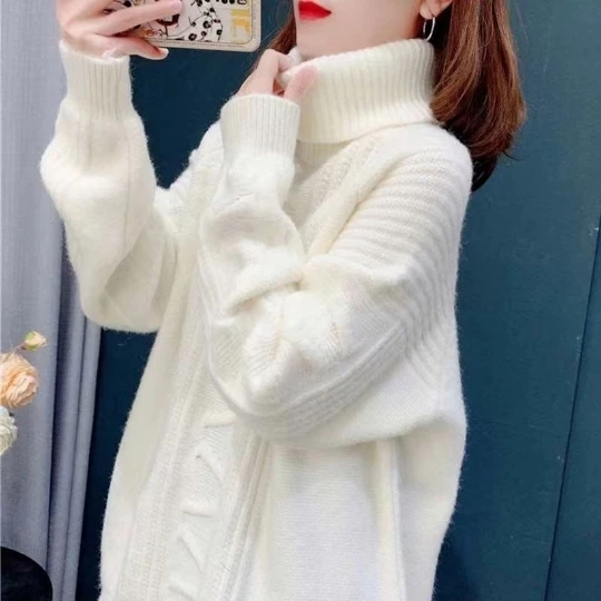 White Women Girl Lady Pullover Girl Knit Woman Sweaters High Neck Tops Loose Women's Sweater Winter Clothes Warm Coat Suéter
White Women Girl Lady Pullover Girl Knit Woman Sweaters High Neck Tops Loose Women's Sweater Winter Clothes Warm Coat Suéter
