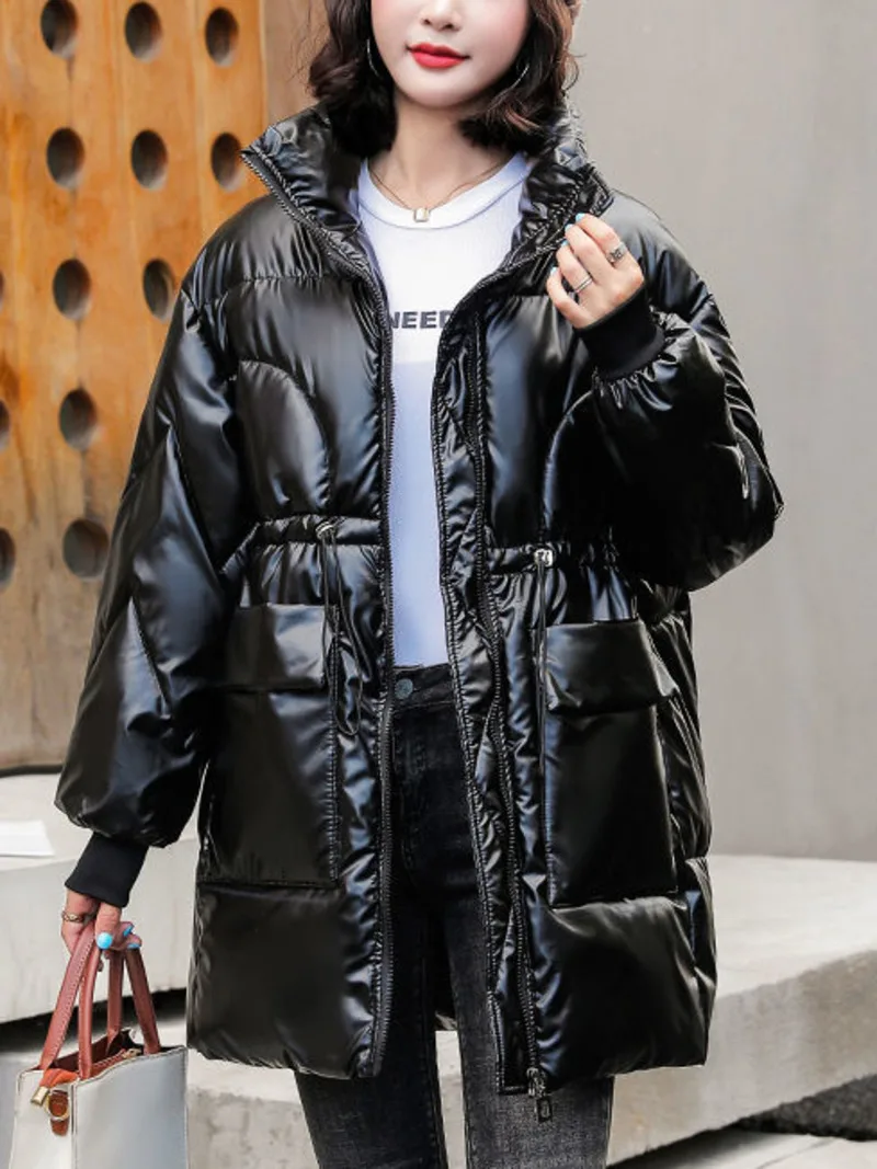 Women New Korean Mid-length Bright Surface Wash-free Down Cotton Clothing Female Loose Winter Warm Cotton Clothing Coat Cardigan
Women New Korean Mid-length Bright Surface Wash-free Down Cotton Clothing Female Loose Winter Warm Cotton Clothing Coat Cardigan