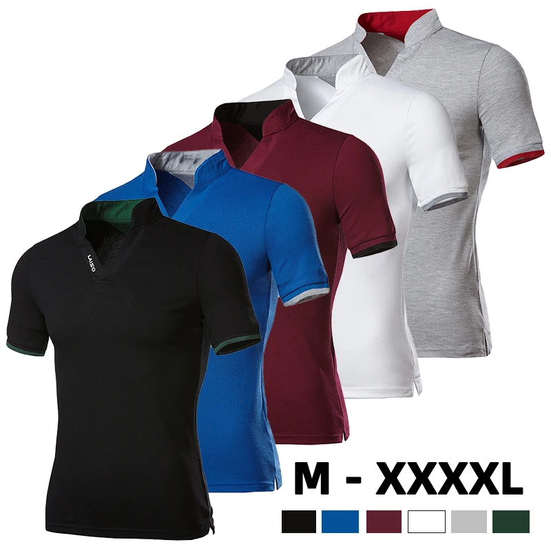 

Fashion Men's Summer Solid Color Short Sleeve T-Shirt Slim Fit Top Men's v-neck T-Shirt Business Casual T-Shirt Sports T-shirt