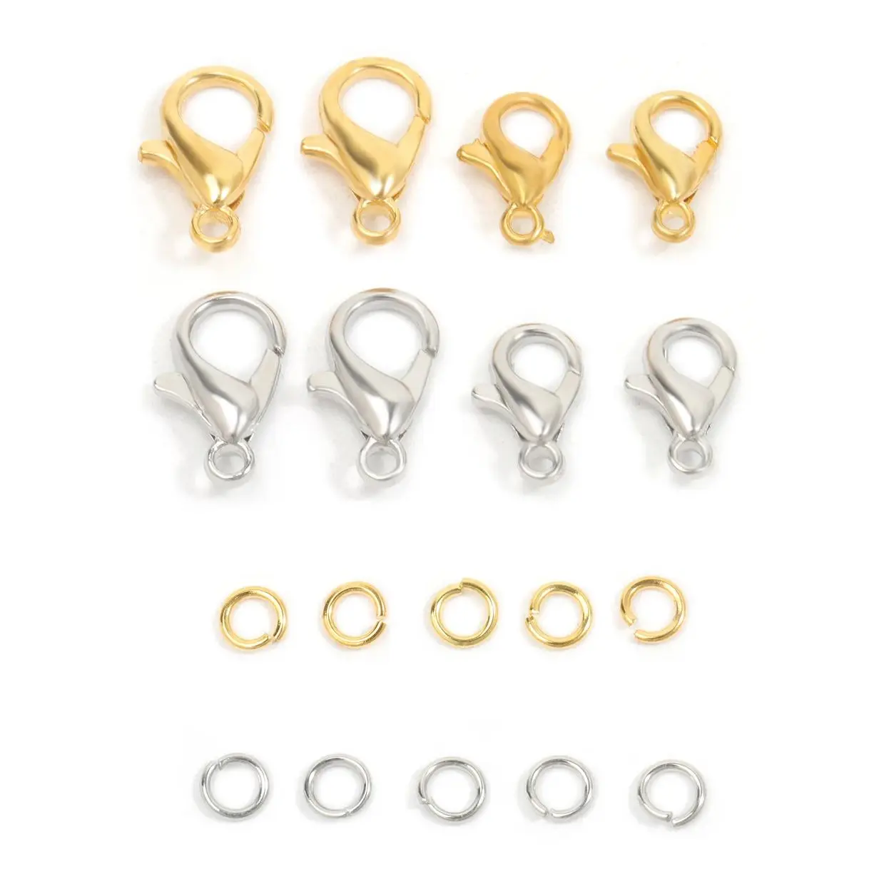 18k WhiteK Gold Color Metal Lobster Clasp Hooks Broken Ring End Connectors Necklace Bracelet Chain DIY Jewelry Findings 10pcs
18k WhiteK Gold Color Metal Lobster Clasp Hooks Broken Ring End Connectors Necklace Bracelet Chain DIY Jewelry Findings 10pcs