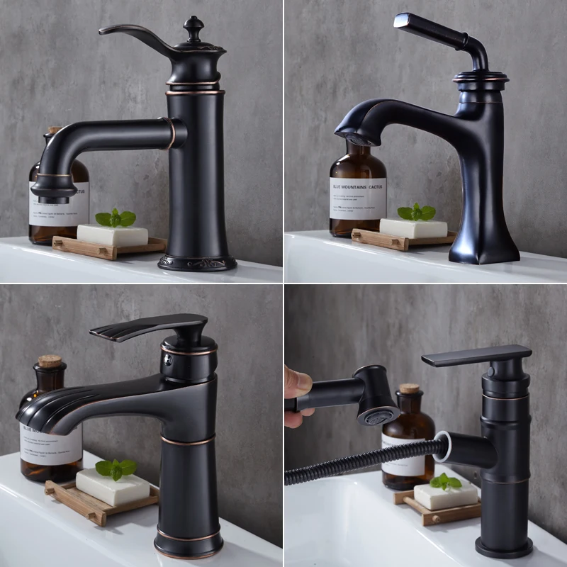 Black Faucet Hot and Cold Washbasin Basin Faucet American Bathroom Wash Basin Copper Single Hole Counter Basin Tap
Black Faucet Hot and Cold Washbasin Basin Faucet American Bathroom Wash Basin Copper Single Hole Counter Basin Tap