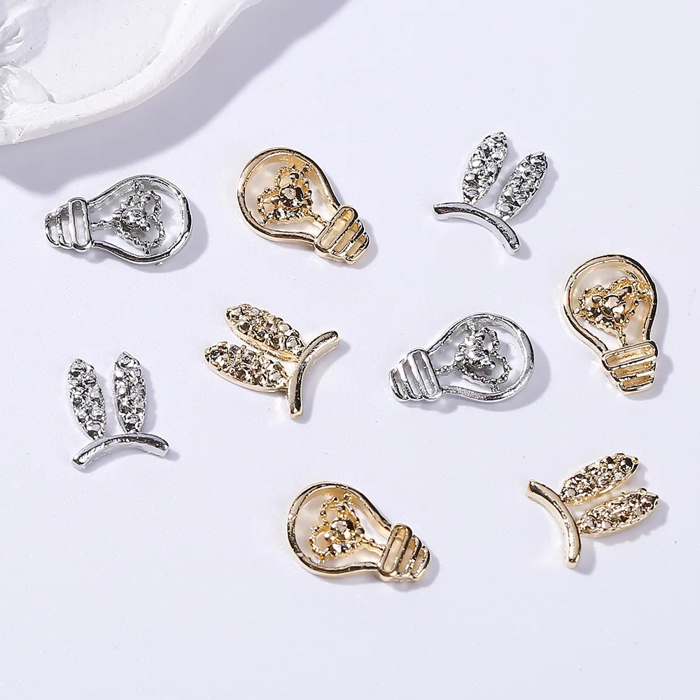 10pcs Luxury Gold Alloy Maple Leaf Charms Nail Art Rhinestones Retro Heart Bulb Rabbit Nail Decorations Press on Nail Supplies
10pcs Luxury Gold Alloy Maple Leaf Charms Nail Art Rhinestones Retro Heart Bulb Rabbit Nail Decorations Press on Nail Supplies