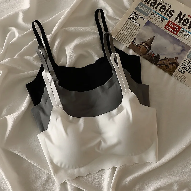 Soutien-gorge sans couture pour femmes, sous-vêtements Ice InjglaPush Up, lingerie, haut de nuit, bralette rembourrée, sans anneau en acier 2