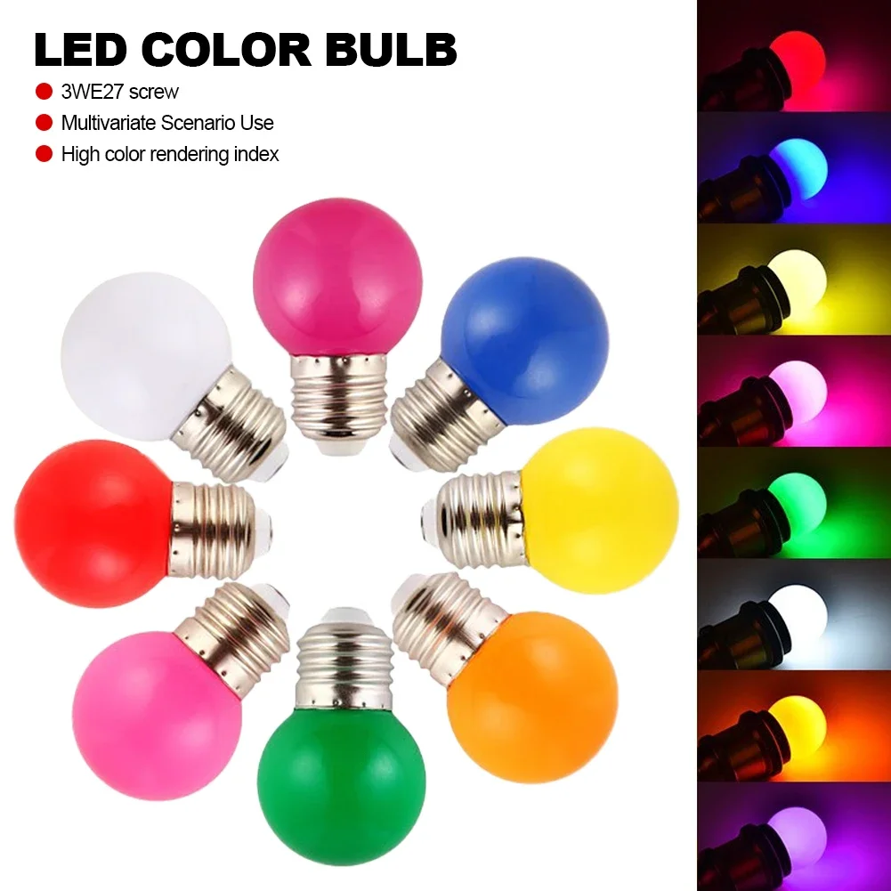 

E27 Colorful LED Bulb 3W Energy Saving Bulb 110V 220V Holiday Christmas Decoration Bulb Stage Show Bulb Home Decoration Lighting