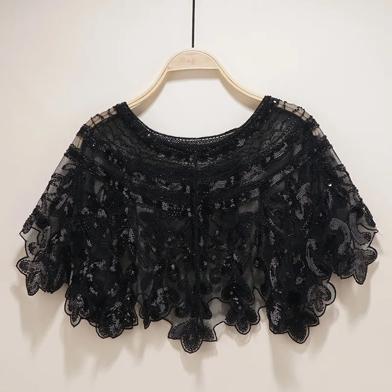 1920s Women Sequin Beaded Short Cape for Wedding Party Vintage Sequin Shawl Mesh Short Dress Prom Shawl Short Cover Up Dress
1920s Women Sequin Beaded Short Cape for Wedding Party Vintage Sequin Shawl Mesh Short Dress Prom Shawl Short Cover Up Dress
