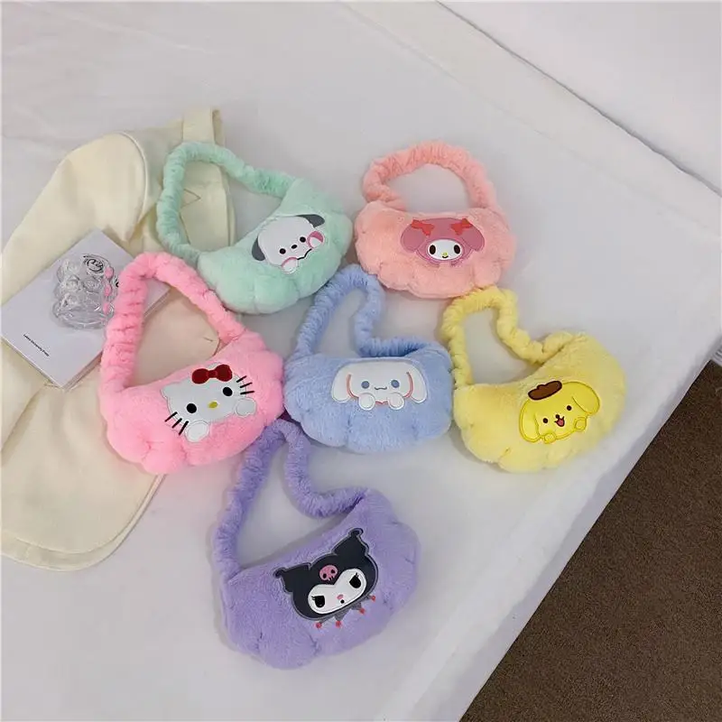New Kawaii Sanrio Hellokitty Kuromi Mymelody Cinnamoroll Pochacco Pompompurin Shoulder Bag Handbag Cartoon Gift Toys For Girls 
New Kawaii Sanrio Hellokitty Kuromi Mymelody Cinnamoroll Pochacco Pompompurin Shoulder Bag Handbag Cartoon Gift Toys For Girls