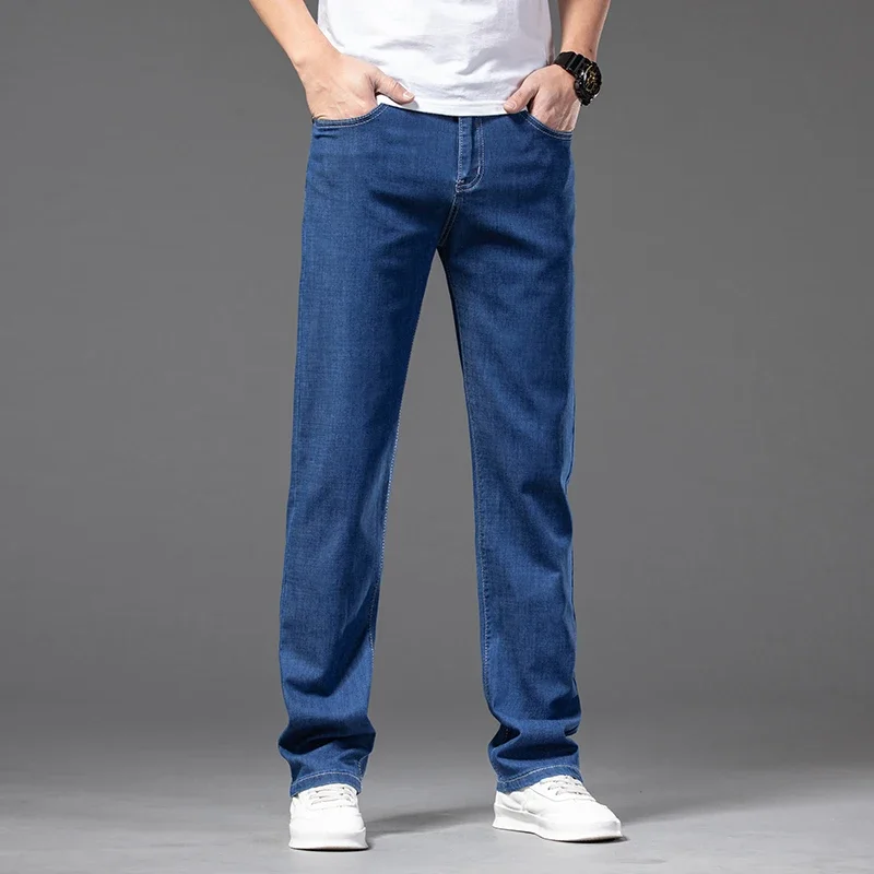 Summer Autumn Classic Style Men Brand Jeans Business Casual Stretch Slim Denim Pants Light Blue Black Trousers Male Large Size
Summer Autumn Classic Style Men Brand Jeans Business Casual Stretch Slim Denim Pants Light Blue Black Trousers Male Large Size