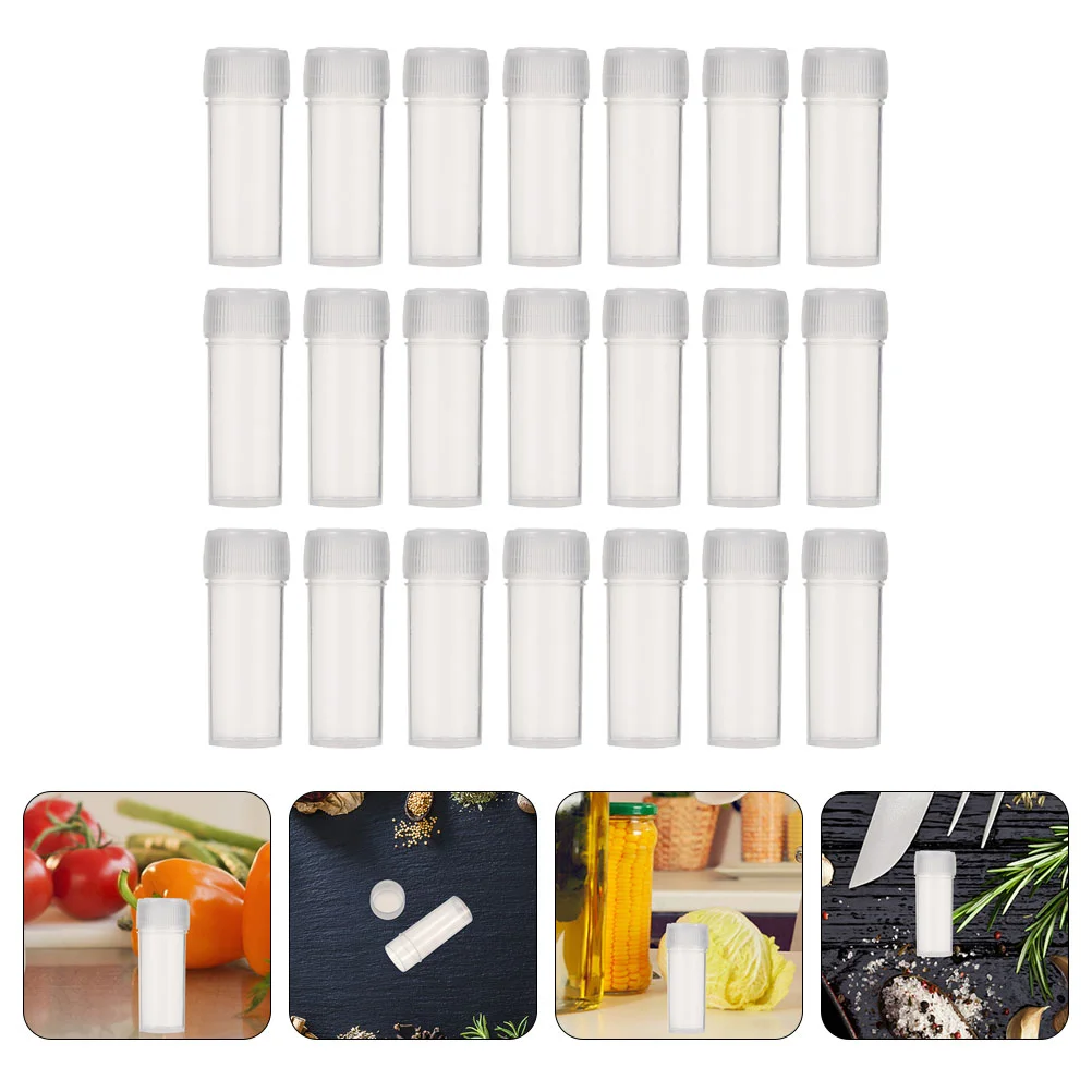 

120 Pcs Bottled Clear Sample Containers Bottles Refillable Plastic Vials Storage with Snap Caps Case Test Tube