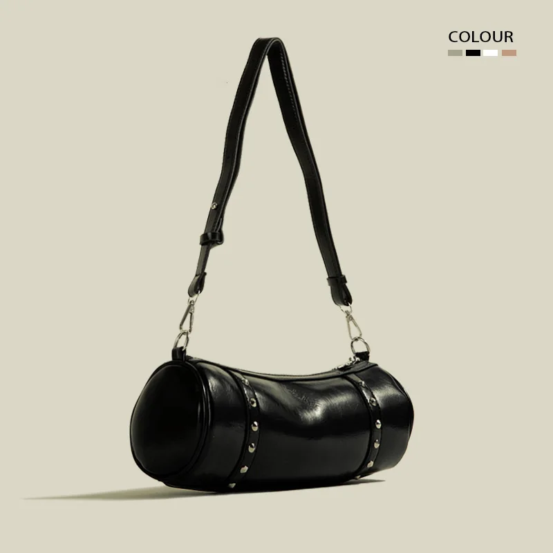 

Women PU Leather Rivet Shoulder Bag Designer Trend Crossbody Bag New Fashion Exquisite Lady Zipper Messenger Bag