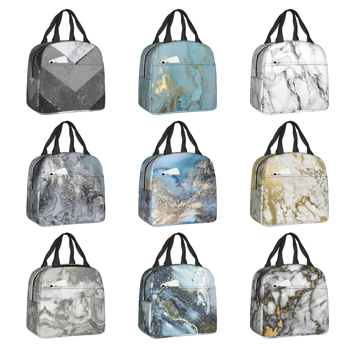 Marble Gray Copper Black Gold Insulated Lunch Bags for Women Abstract Pattern Cooler Thermal Food Lunch Box Kids School Children
Marble Gray Copper Black Gold Insulated Lunch Bags for Women Abstract Pattern Cooler Thermal Food Lunch Box Kids School Children
