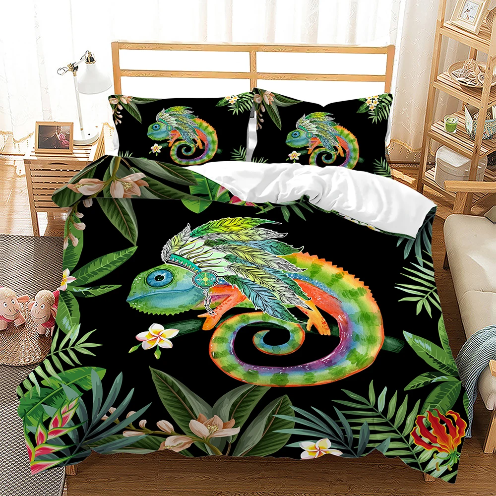 Rainforest Chameleon Duvet Cover Set Twin 3D Kids Bedding Set Colorful Chameleon Comforter Cover Set Microfiber Bedclothes Set
Rainforest Chameleon Duvet Cover Set Twin 3D Kids Bedding Set Colorful Chameleon Comforter Cover Set Microfiber Bedclothes Set