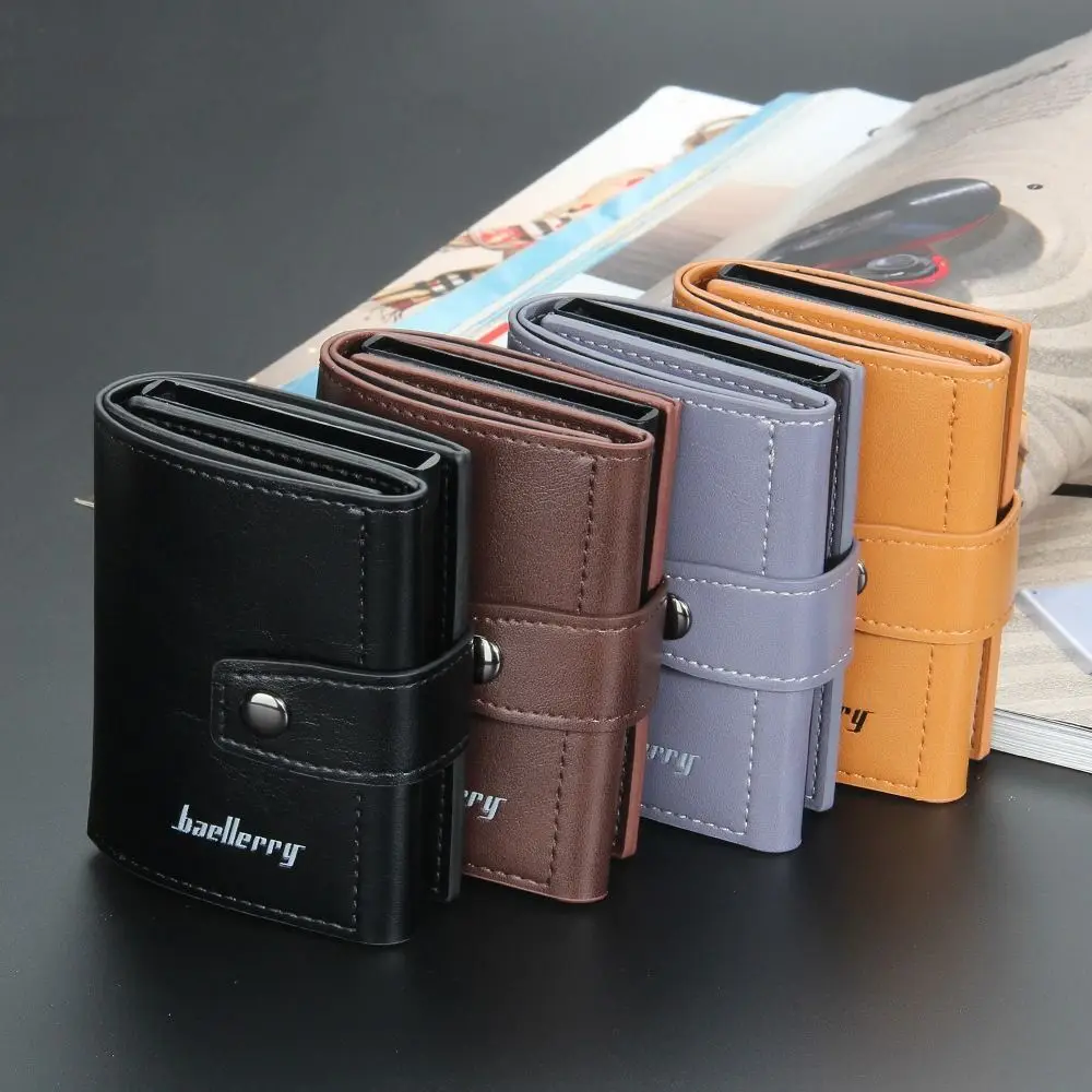 

With Magnetic Buckle Men's Short Wallet Leisure Multi-position Male Leather Purse Contracted Urban Recreational Men Coin Pocket