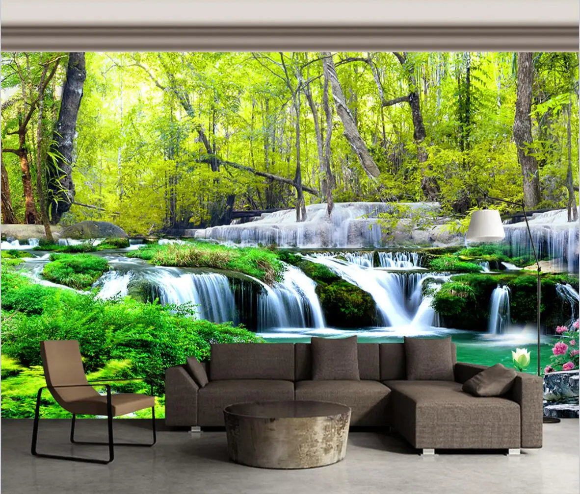 

beibehang custom Waterfall Nature Scenery Wallpaper Modern Photo Wall Murals wallpapers for Living Room TV Sofa Study Background