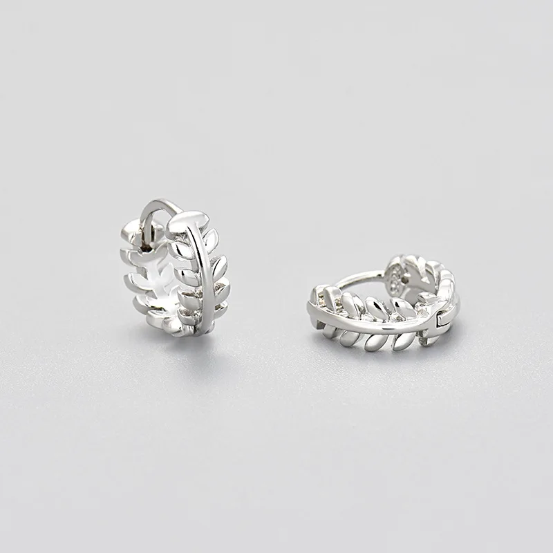 Fresh leaf ear buckles, plain surface cold wind olive leaf earrings, temperament personalized simple wheat ear jewelry earrings 7 Scb4c66228c404ba1a279e94f558872e8U