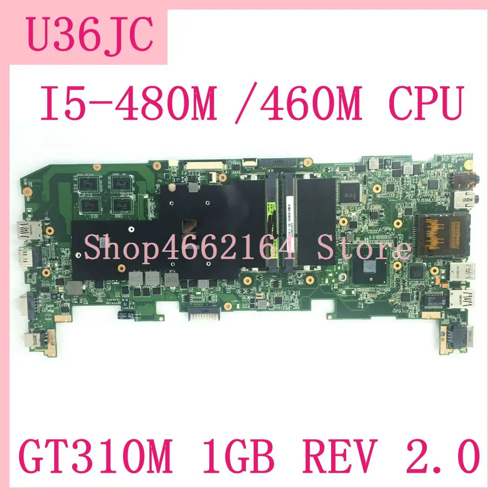 Фото U36JC материнская плата I5-480M/460M CPU N11M-GE2-S-B1 GT310M 1 ГБ REV 2 0 для ASUS U36J U36 ноутбука тест 100% ОК