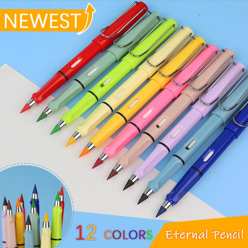 Art Colorful Unlimited Writing Eternal Pencil 12 Colors Lead No Ink Pen Magic Pencils Painting Supplies Kawaii Stationery Gifts
Art Colorful Unlimited Writing Eternal Pencil 12 Colors Lead No Ink Pen Magic Pencils Painting Supplies Kawaii Stationery Gifts