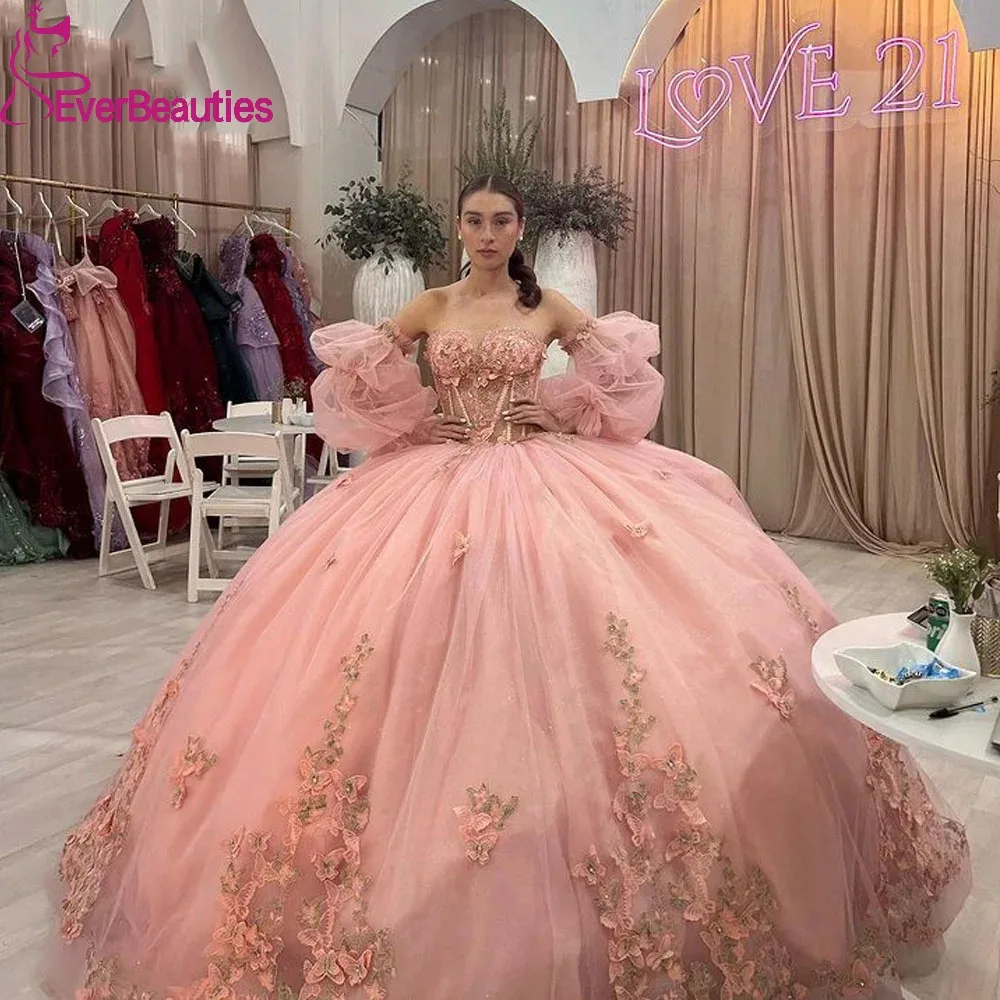 Tulle Appliques Quinceanera Dress Vestidos De 15 Quinceañera Sweet 15 16 Dress for Girls Long Sleeves Ball Gown Prom Dresses
Tulle Appliques Quinceanera Dress Vestidos De 15 Quinceañera Sweet 15 16 Dress for Girls Long Sleeves Ball Gown Prom Dresses