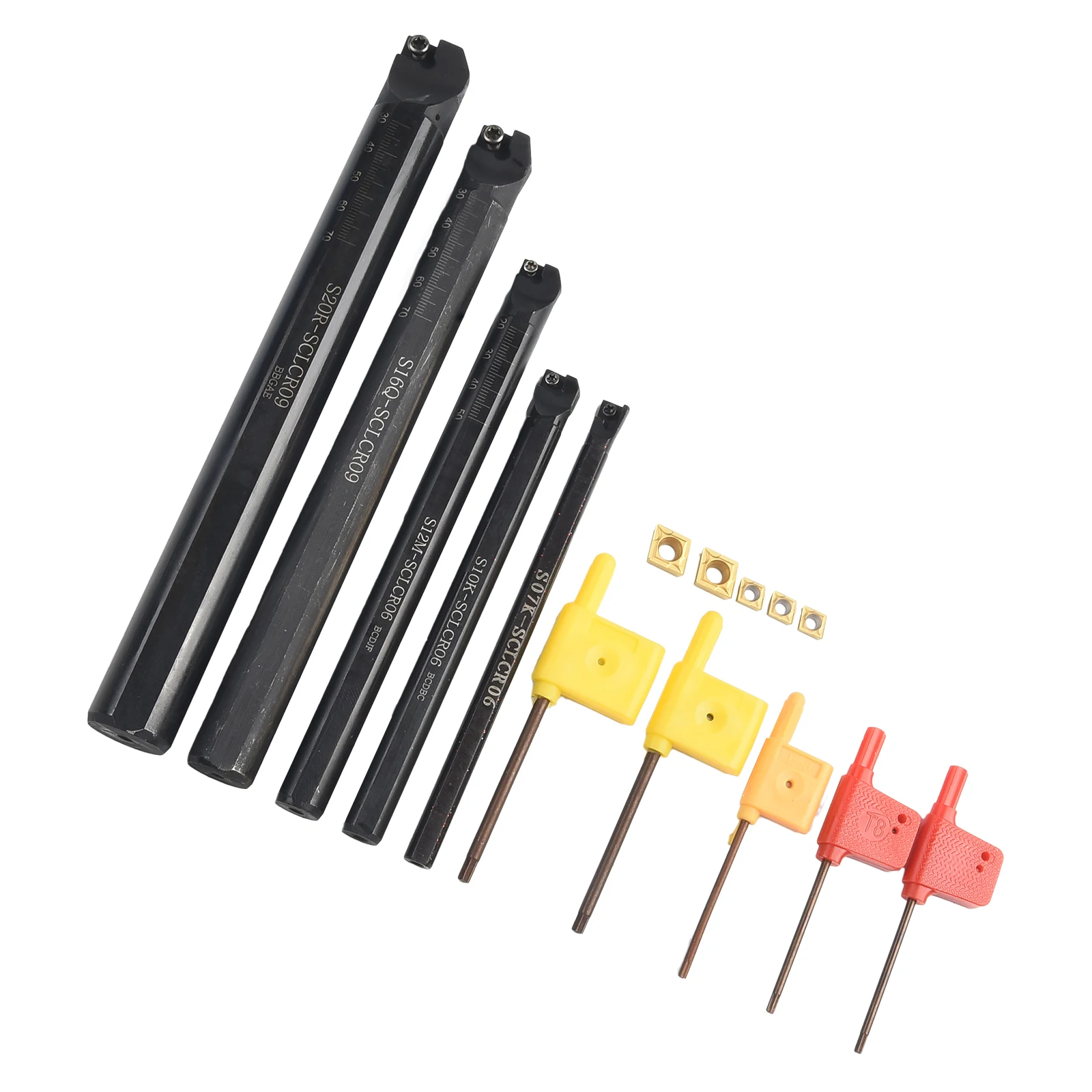 High Performance Turning Tool Boring Bar Holder Insert Set 5pcs SCLCR09 For CCMT060204 + For CCMT09T304 Durable
High Performance Turning Tool Boring Bar Holder Insert Set 5pcs SCLCR09 For CCMT060204 + For CCMT09T304 Durable