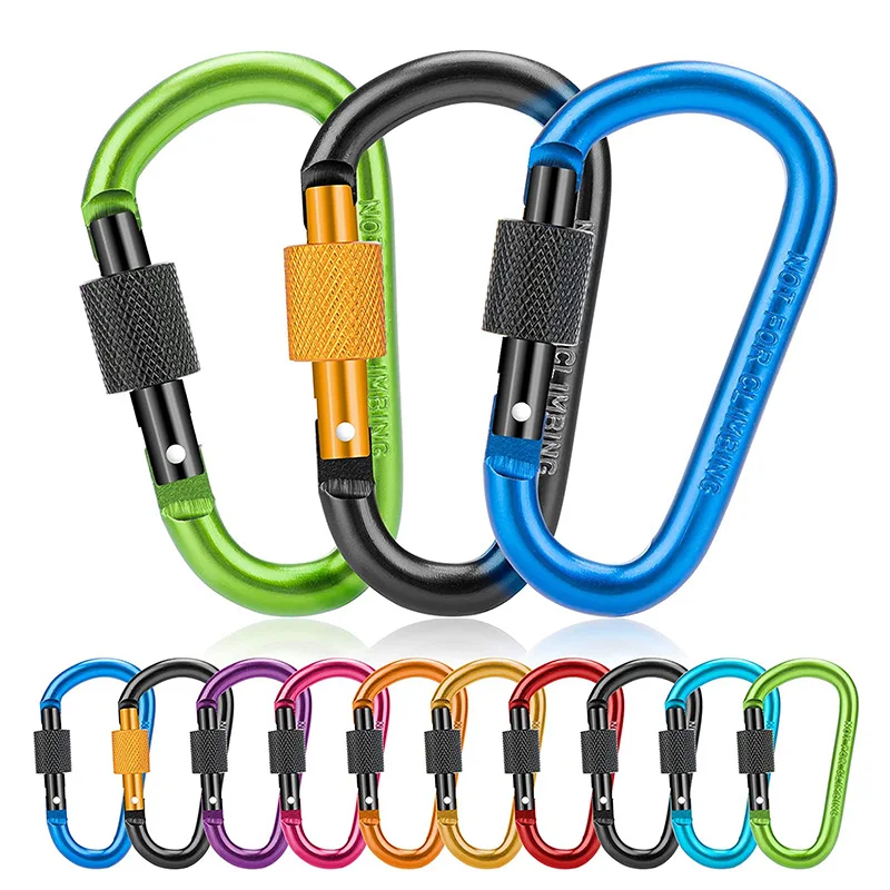 3Pcs Locking Carabiner Clips Aluminum D Shape Keychain Spring Snap Hook Screw Gate Buckle for Hammock Hiking Camping Accessory
3Pcs Locking Carabiner Clips Aluminum D Shape Keychain Spring Snap Hook Screw Gate Buckle for Hammock Hiking Camping Accessory