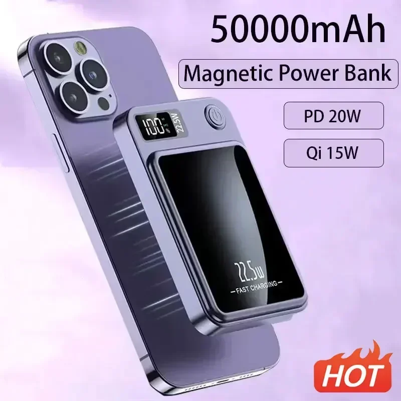50000mAh Magnetic Qi Wireless Charger Power Bank 22.5W Fast Charging for IPhone Huawei Xiaomi Mini Powerbank
50000mAh Magnetic Qi Wireless Charger Power Bank 22.5W Fast Charging for IPhone Huawei Xiaomi Mini Powerbank