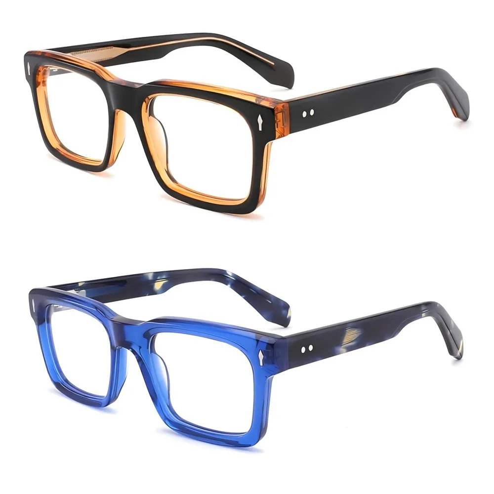 

2024 Eyeglasses Top Quality Designer Handmade Acetate Myopia Prescription Glasses Frames Men Women Retro Vintage Square Eyewear