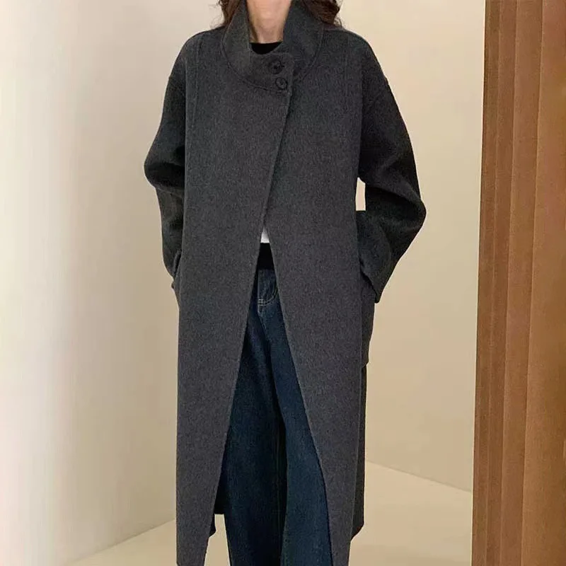 Winter Long Real Wool Coat Soft Warm Coat Women Trench Coat Pocket Loose Overcoat ZR5761
Winter Long Real Wool Coat Soft Warm Coat Women Trench Coat Pocket Loose Overcoat ZR5761