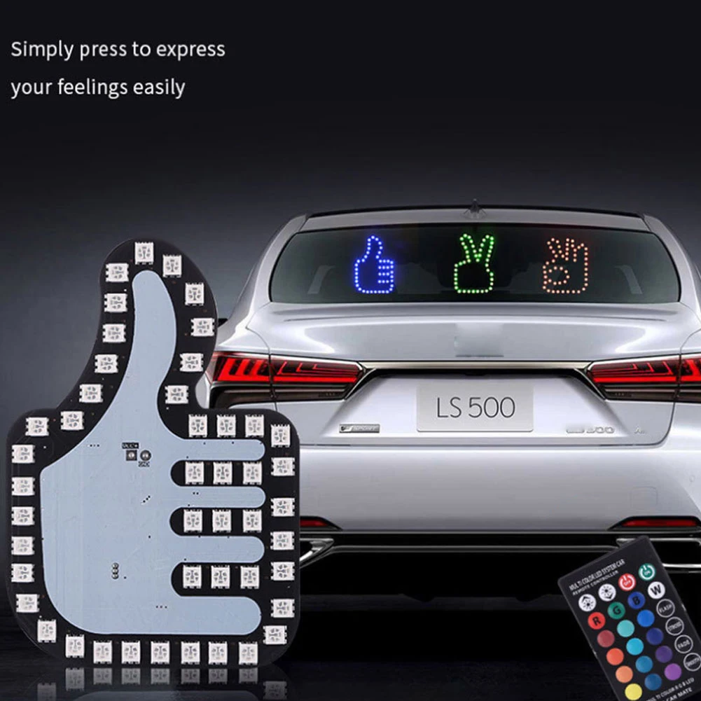 Funny Car Finger Light LED Sign With Remote 3 Shapes Multi-functional Hand Finger Gesture Light Window Windscreen Decorative
Funny Car Finger Light LED Sign With Remote 3 Shapes Multi-functional Hand Finger Gesture Light Window Windscreen Decorative