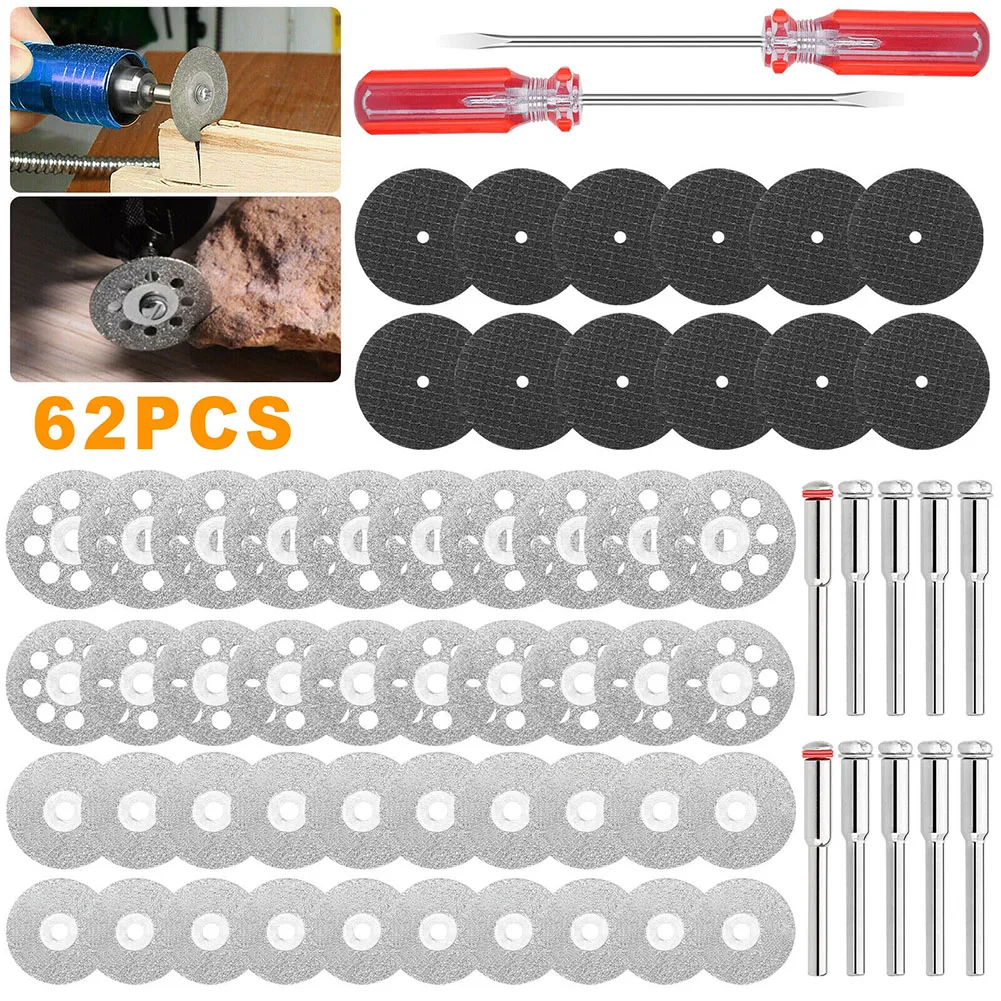 62pcs Dremel Rotary Tool Set Resin Cutting Wheels 8 Holes Diamond Saw Blades Connecting Rod Screwdriver For Metal Wood Cutting
62pcs Dremel Rotary Tool Set Resin Cutting Wheels 8 Holes Diamond Saw Blades Connecting Rod Screwdriver For Metal Wood Cutting