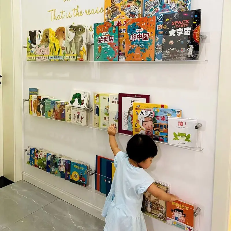 Generic 30/40/cm Floating Wall Mounted Shelves,Kids Book Display Shelves Magazine Holder