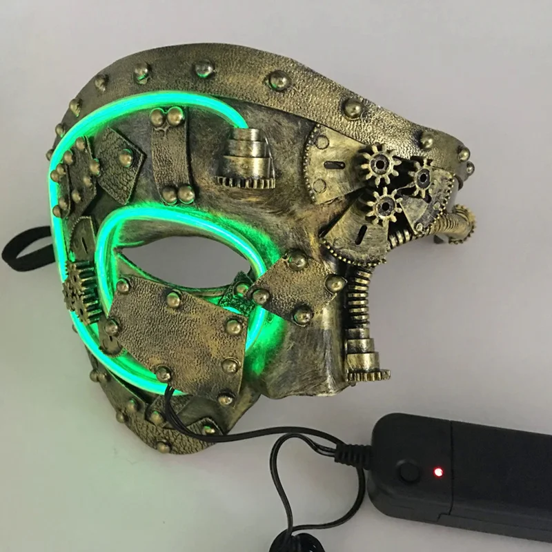 Led Steampunk Cosplay Mask Light Up Punk Mask Party Mascara Skull Half face Christmas Carnival Halloween Costume Props
Led Steampunk Cosplay Mask Light Up Punk Mask Party Mascara Skull Half face Christmas Carnival Halloween Costume Props