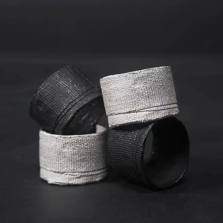 

European and American dark imitation bandage short neutral distressed oxidized ring