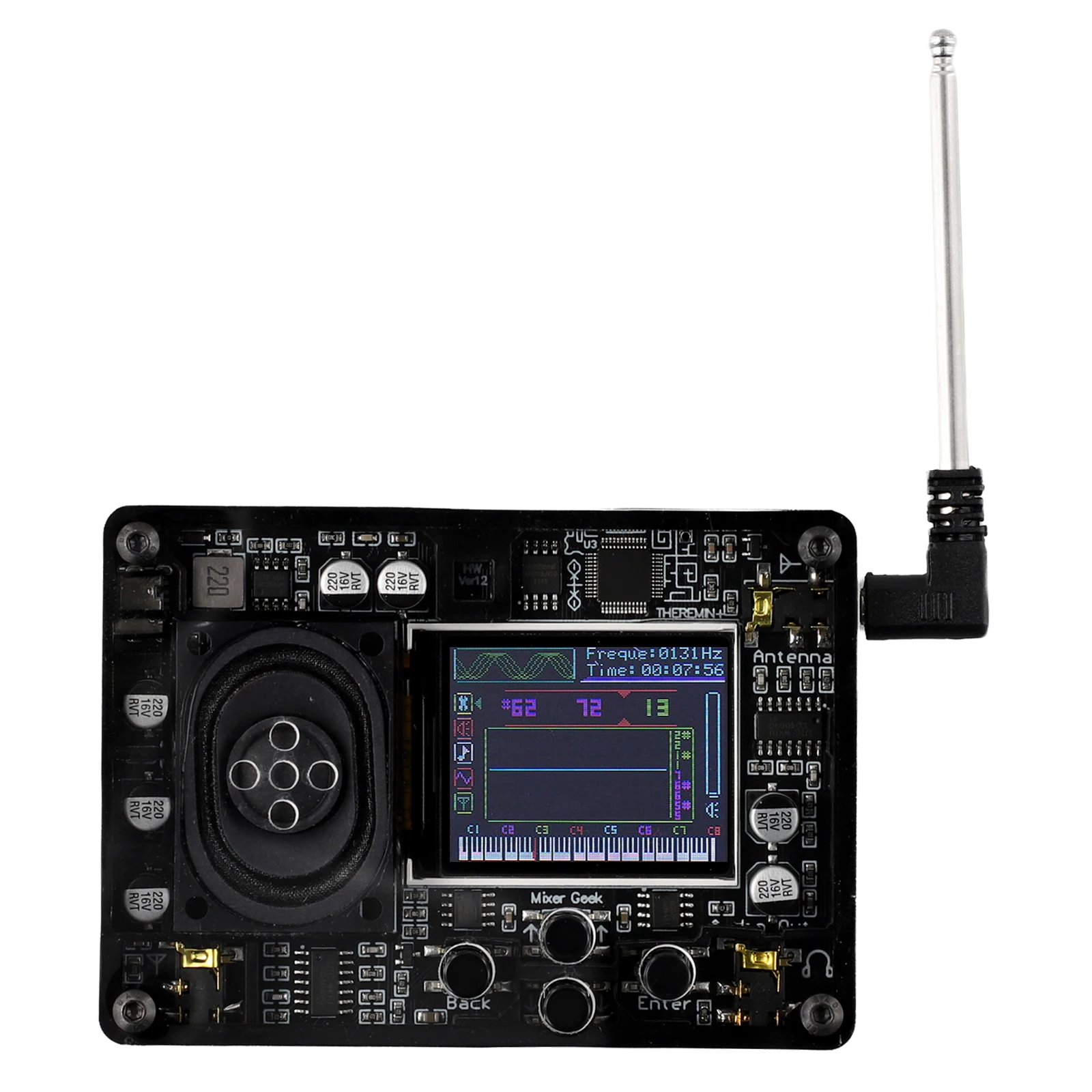 Warm Tips Mini Theremin Many Voices Pitch Control Pluggable Antennas Type-c USB Cable Control Range Screen Display
Warm Tips Mini Theremin Many Voices Pitch Control Pluggable Antennas Type-c USB Cable Control Range Screen Display