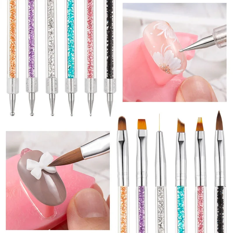 

6PCS UV Gel Nail Brush Liner DIY Painting Pen Manicure Acrylic Drawing Brush for Nail Art Design Nails Tip Display Painting Tool