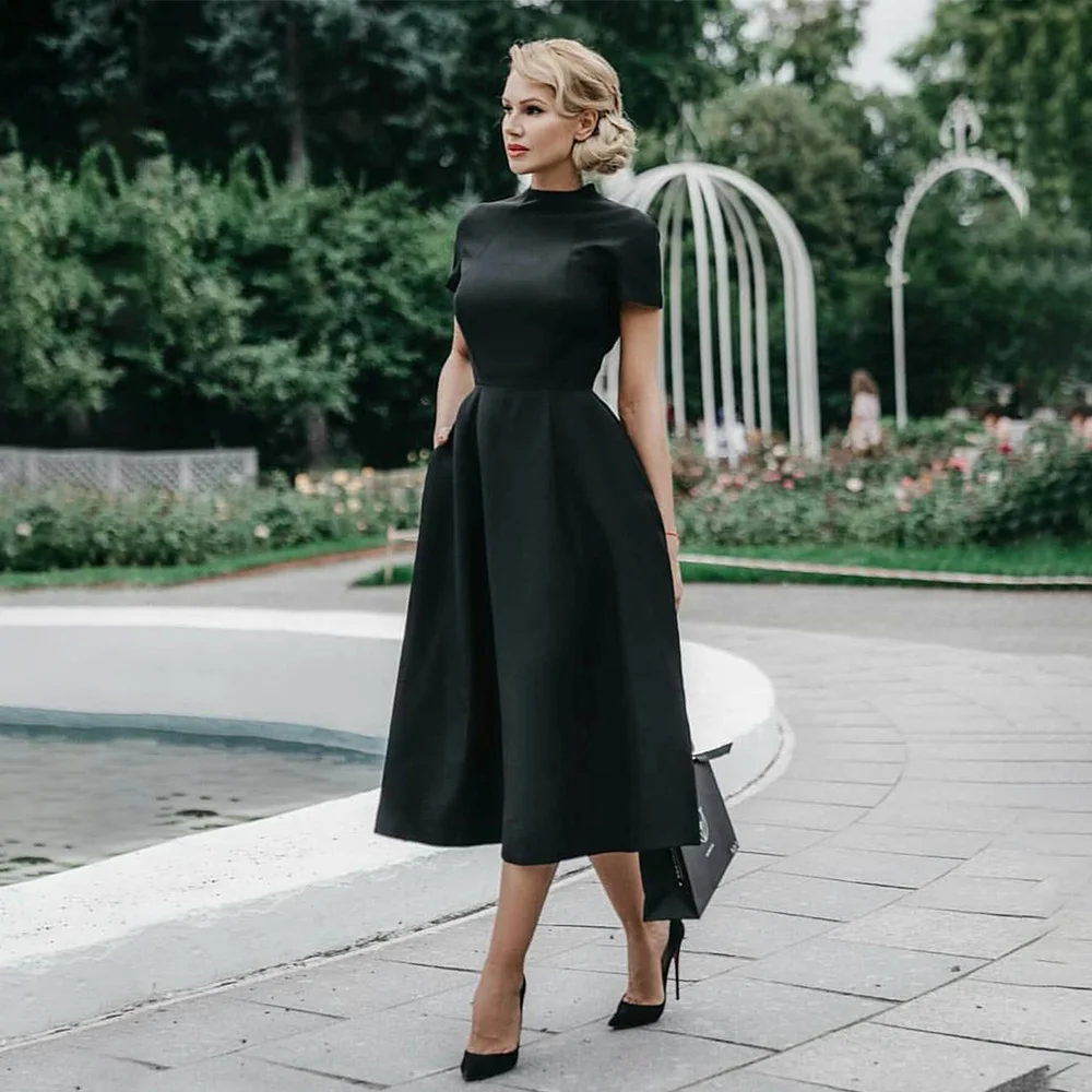 2023 Women Elegant Black Dress Half High Collar High Waist A-Line Dresses Slim Fit Dress Office Lady Female Solid Vestidos
2023 Women Elegant Black Dress Half High Collar High Waist A-Line Dresses Slim Fit Dress Office Lady Female Solid Vestidos