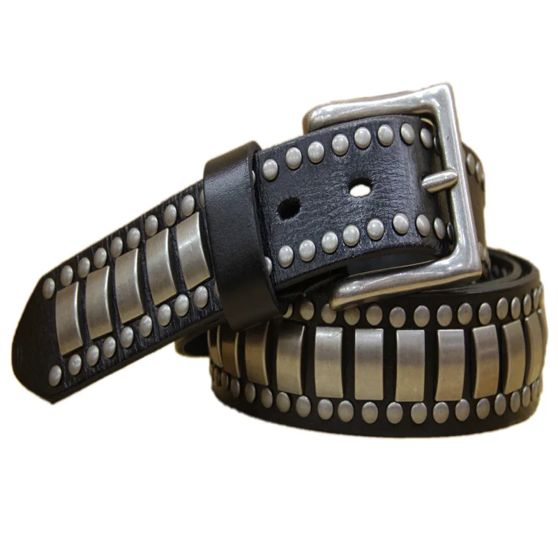 3.8cm Luxury Real Genuine Leather Belt With Rivet Male Metal Buckle Handmade Pure Cowhide Retro All-match Casual Jeans Soft Belt
3.8cm Luxury Real Genuine Leather Belt With Rivet Male Metal Buckle Handmade Pure Cowhide Retro All-match Casual Jeans Soft Belt