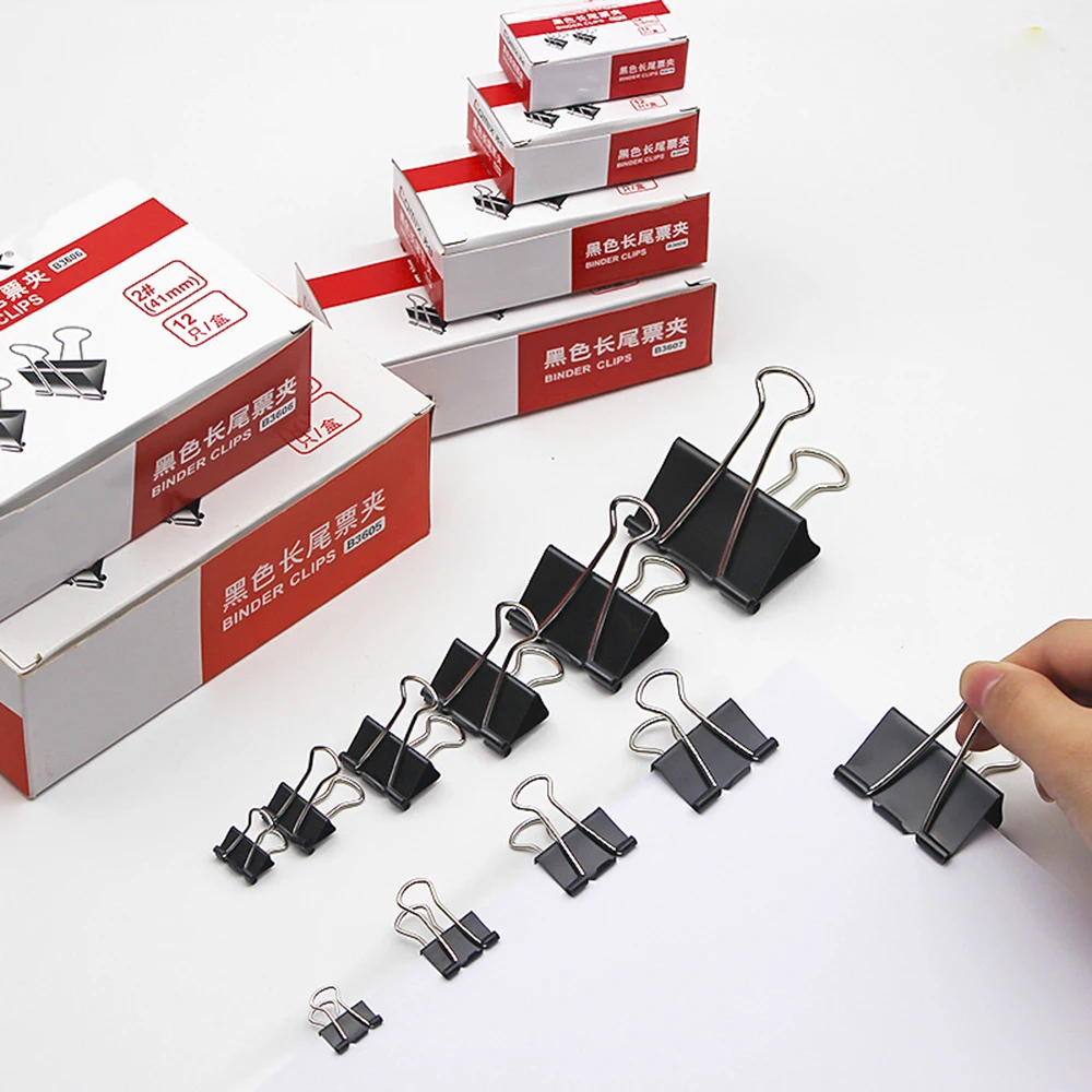 Premium Quality 25mm Metal Paper Clip Foldback Metal Binder Clips Black Grip Clamps Paper Document Office School Stationery 12pc
Premium Quality 25mm Metal Paper Clip Foldback Metal Binder Clips Black Grip Clamps Paper Document Office School Stationery 12pc