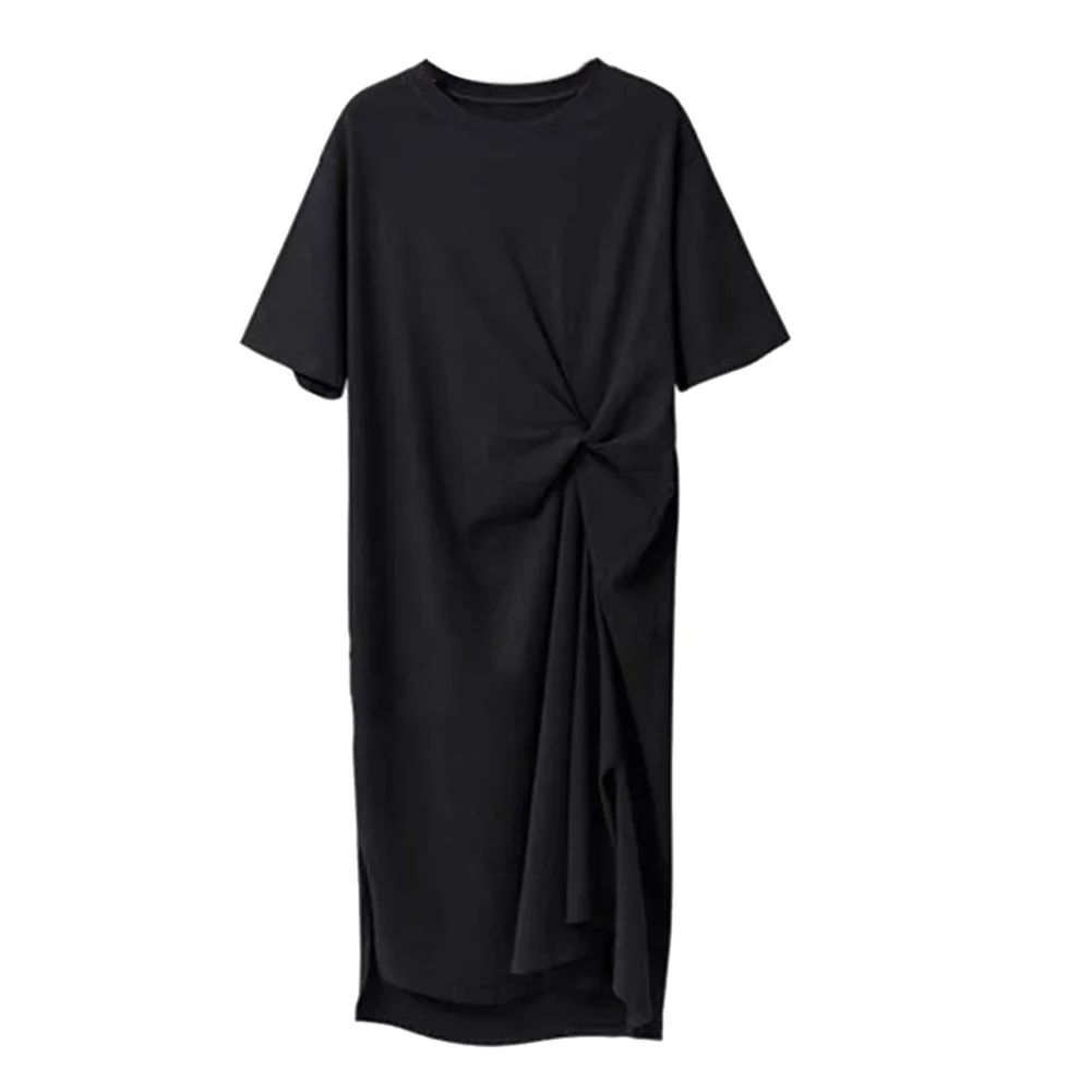 Women Dress Pullover Short-sleeved Solid Color 1pc Casual Comfortable Korean Style Medium Elasticity Mid-length
Women Dress Pullover Short-sleeved Solid Color 1pc Casual Comfortable Korean Style Medium Elasticity Mid-length