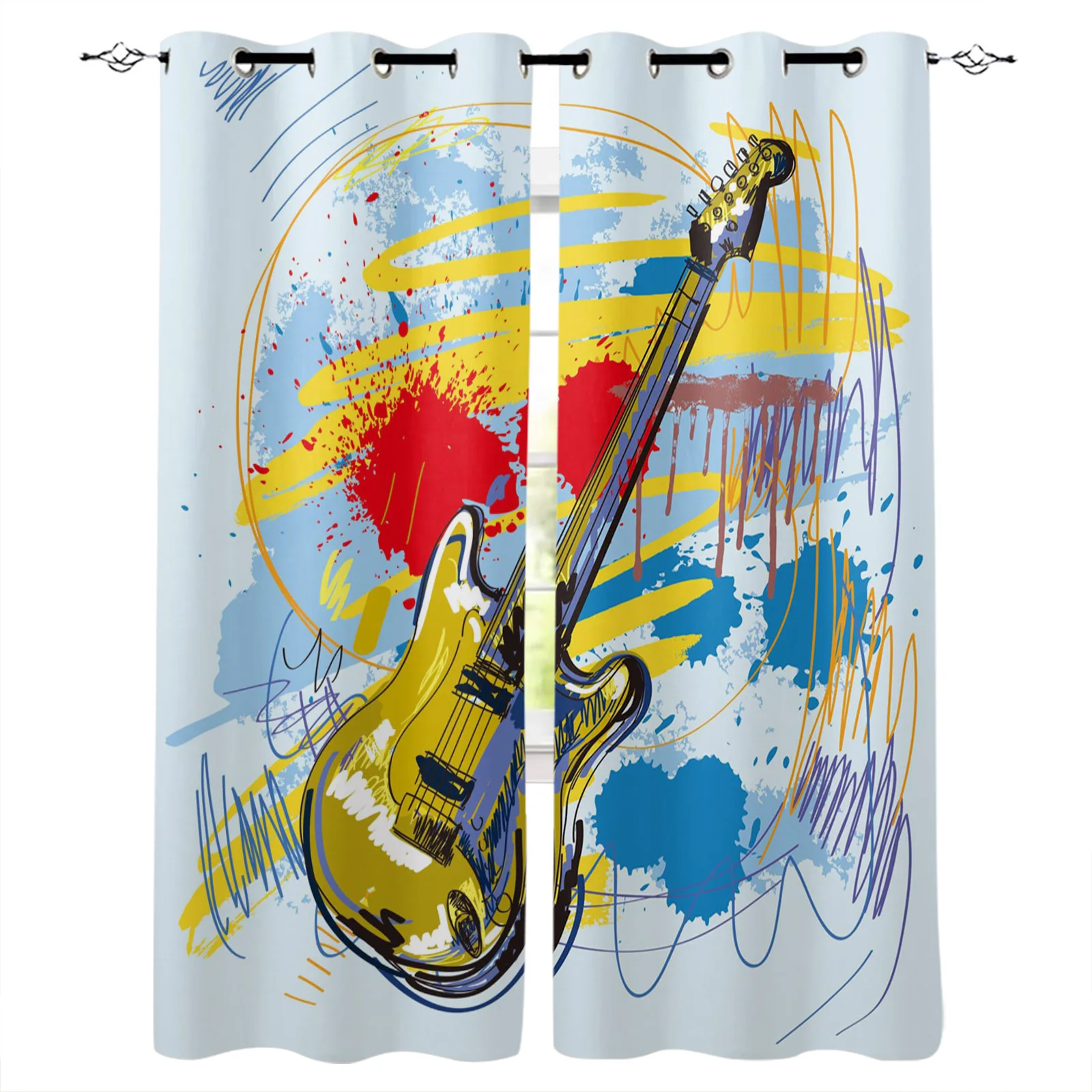 Colorful Guitar Rock Blackout Curtains Window Curtains For Bedroom Living Room Decor Window Treatments
Colorful Guitar Rock Blackout Curtains Window Curtains For Bedroom Living Room Decor Window Treatments