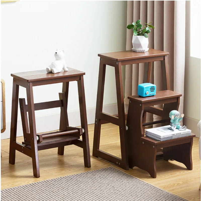 

Pine High Stools Kitchen Multi-function Ladder Chair Flip Store Step Ladder Chair. The Step Stool Is Used In Multiple Scenarios