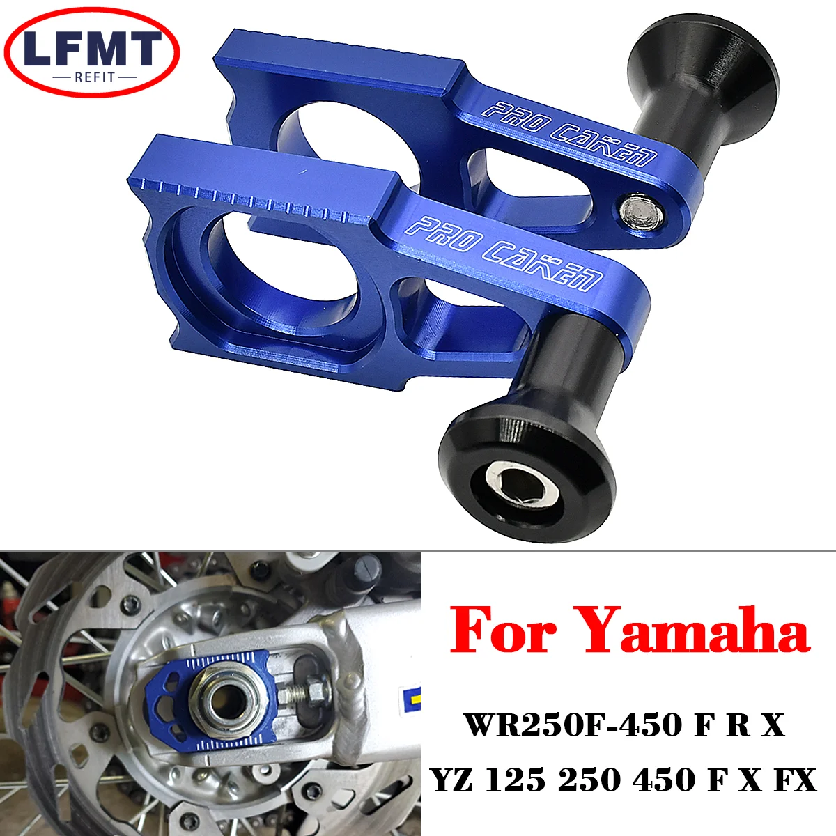 

Motorcycle CNC Rear Adjuster Block Chain For Yamaha YZ125 YZ250 YZ250F YZ450F YZ125X YZ250X YZ250FX YZ450FX WR250F WR450F YZ WR