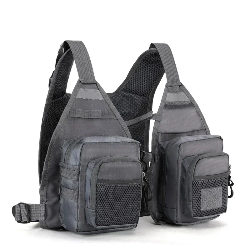Жилет для рыбалки на открытом воздухе, ультралегкий жилет, сумки для рыбалки для мужчин и женщин, портативная нагрудная сумка, один размер, подходит для большинства 
Жилет для рыбалки на открытом воздухе, ультралегкий жилет, сумки для рыбалки для мужчин и женщин, портативная нагрудная сумка, один размер, подходит для большинства