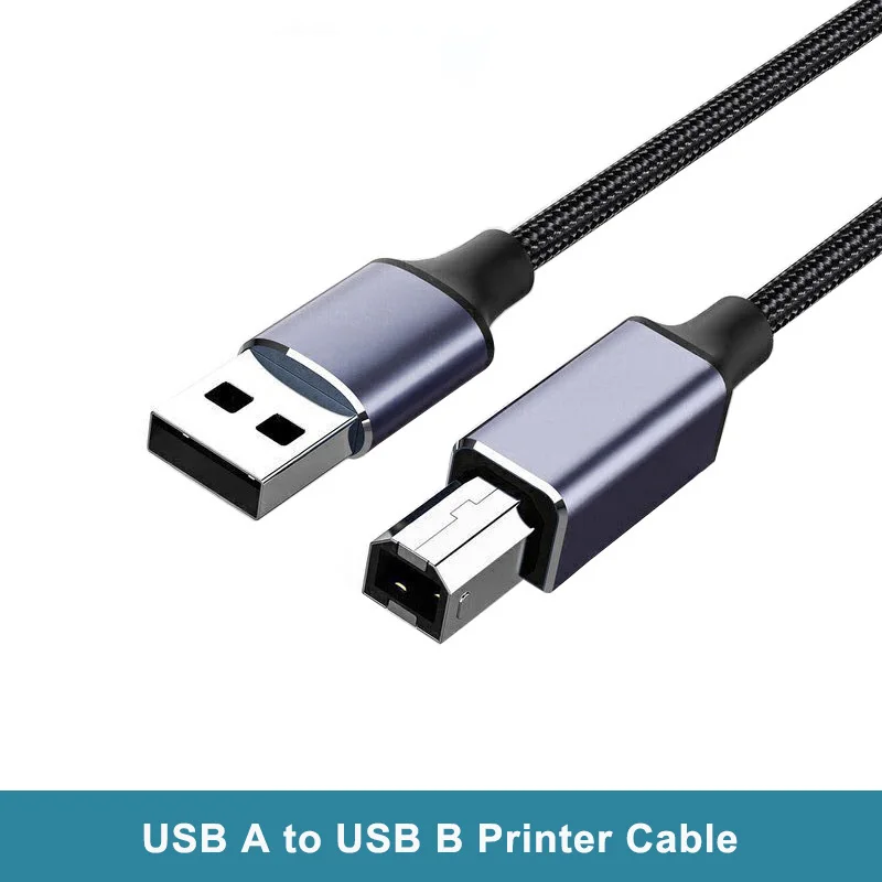 High Speed 2.0 Printer Cable 2m 3m Type USB A to USB B Cable Braided Fax Machine Scanner Cord For Camera Epson HP Canon Printer
High Speed 2.0 Printer Cable 2m 3m Type USB A to USB B Cable Braided Fax Machine Scanner Cord For Camera Epson HP Canon Printer