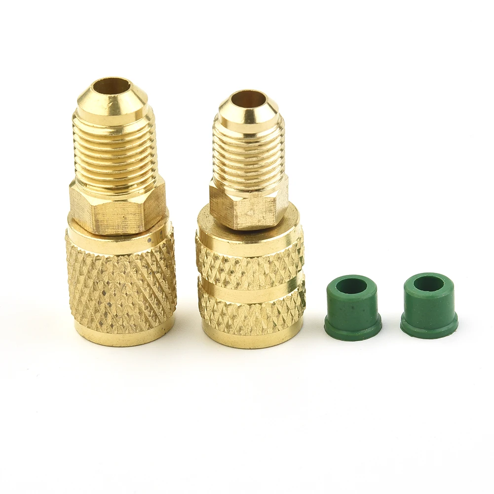 

2Pcs Brass R410A Adapter Female Male 5/16'' SAE Quick Couplers To 1/4'' SAE Flare Connection Adapter