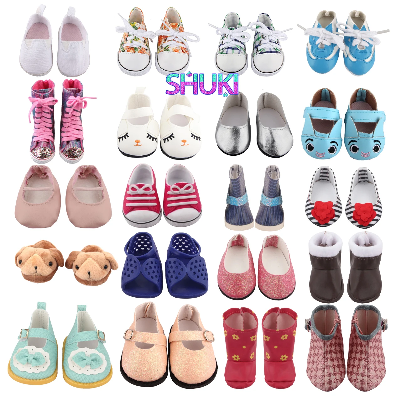 

7cm Canvas Cloth Doll Shoes Lace-up Doll Boots Sneakers For 43cm Baby New Born&18 inch American,OG Life Girl Doll Girl's Gift