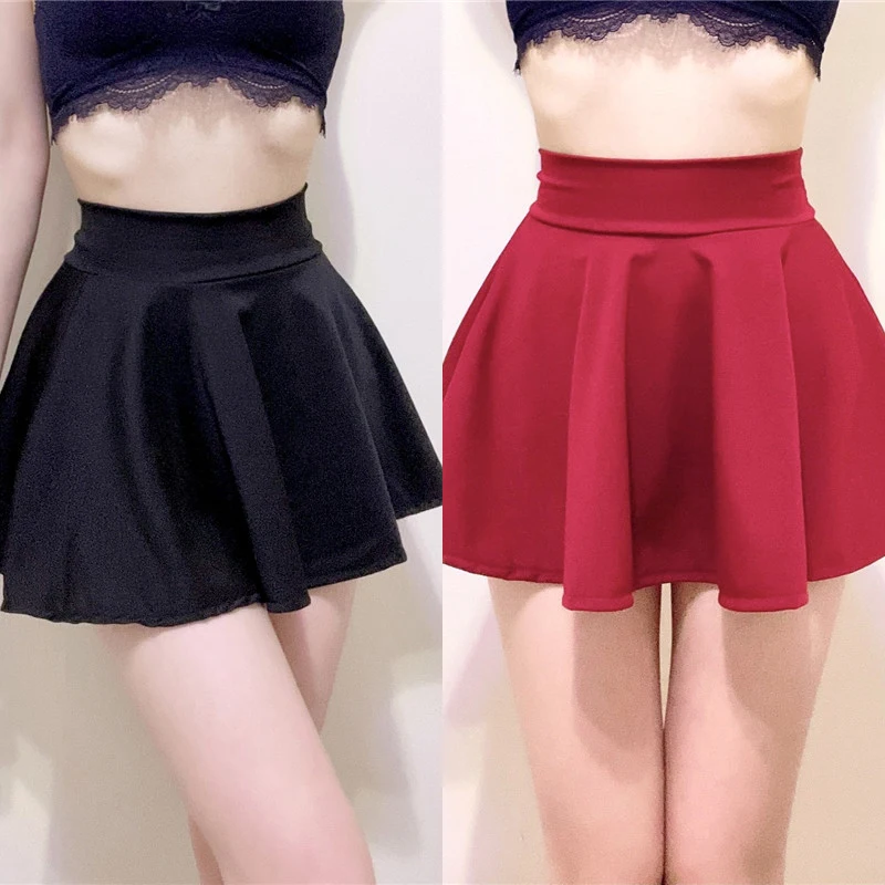 

Юбка женская короткая плиссированная, эластичная теннисная модная мини-юбка-трапеция с завышенной талией, черная красная белая, весна-лето