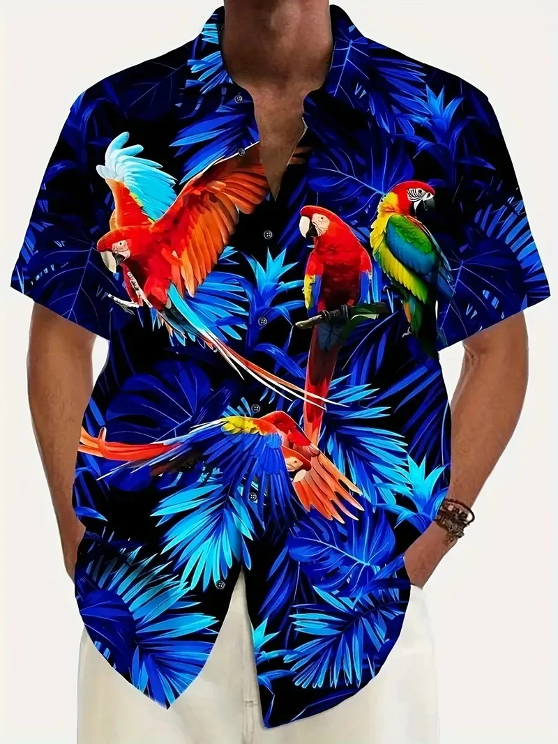 قمصان هاواي للرجال ذات طباعة زهور استوائية نابضة بالحياة، كاجوال بأكمام قصيرة وأزرار لأعلى، قميص شاطئ للرجال في عطلة الصيف قمصان هاواي للرجال ذات طباعة زهور استوائية نابضة بالحياة، كاجوال بأكمام قصيرة وأزرار لأعلى، قميص شاطئ للرجال في عطلة الصيف